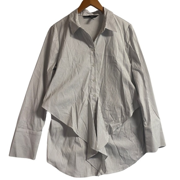 White House Black Market pin striped button down with flare. Women’s size 10 - Picture 1 of 5